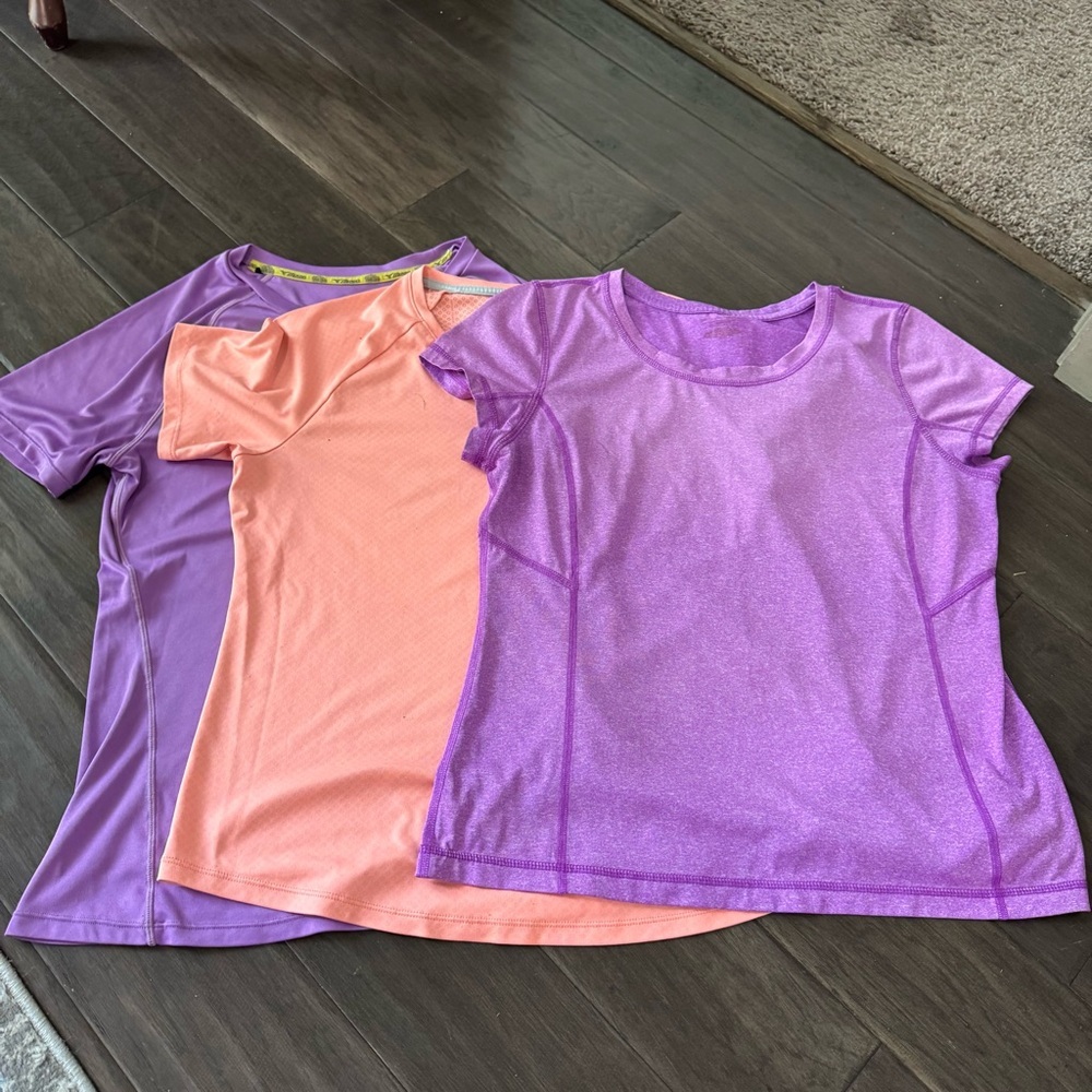 Set of 3 Purple and Orange Athletic T-Shirts